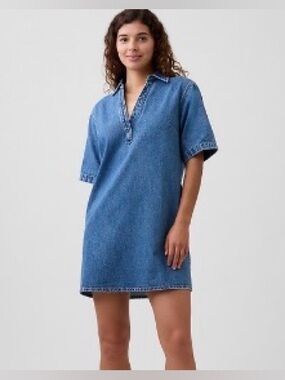 BNWT gap factory mini t shirt dress denim - women’s XS
